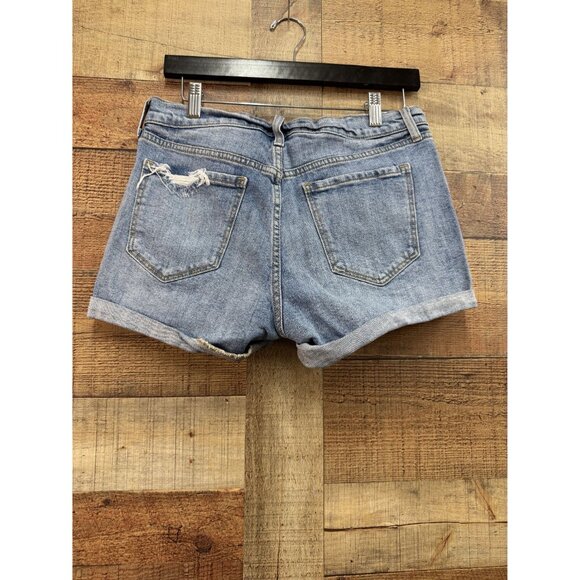 Old Navy Boyfriend Denim Shorts Size 6 Distressed Blue Jean Cuffed Casual - Picture 4 of 7